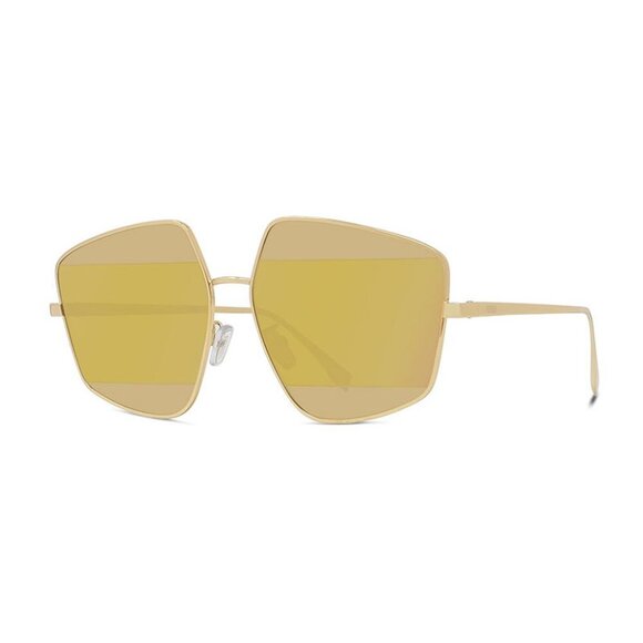 NEW FENDI SUNGLASSES FE40016U 30G WOMEN GEOMETRIC GOLD EYEWEAR - Picture 1 of 5